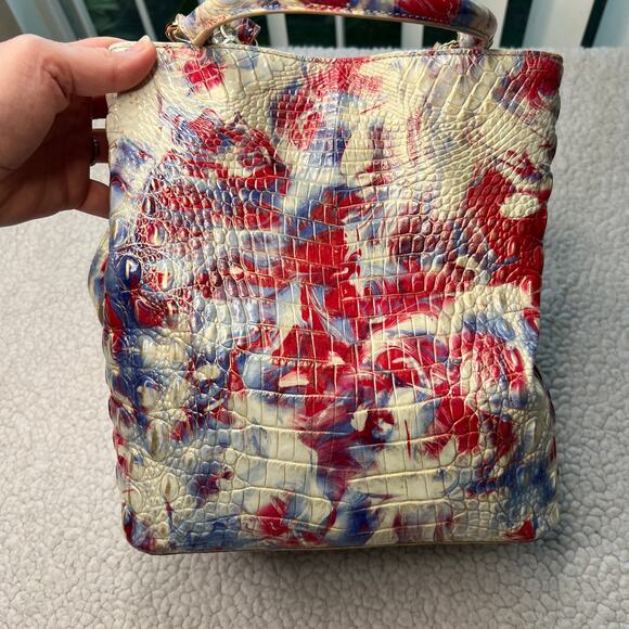 Brahmin Amelia Melbourne Bucket Bag Valor, Red, Blue and White - Picture 4 of 13